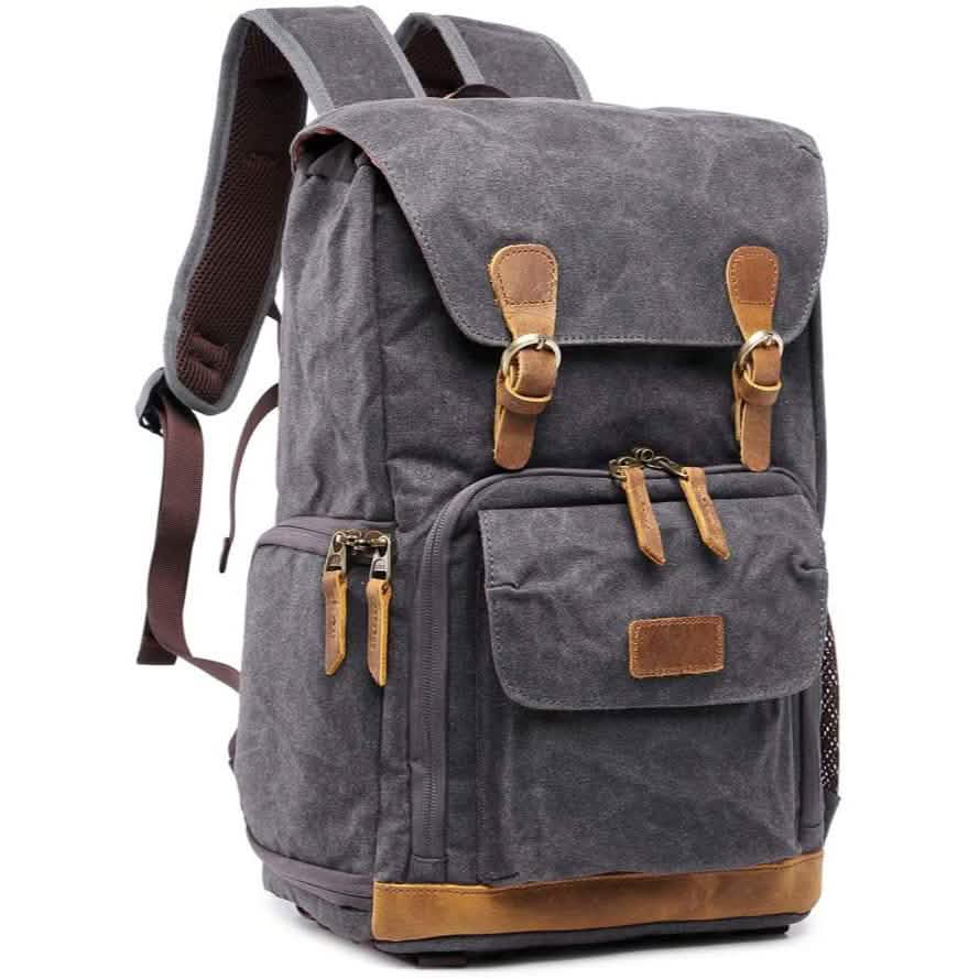 Allacki Waterproof Shock-Resistant Canvas Camera Bag Retro Style Travel Backpack DailySale
