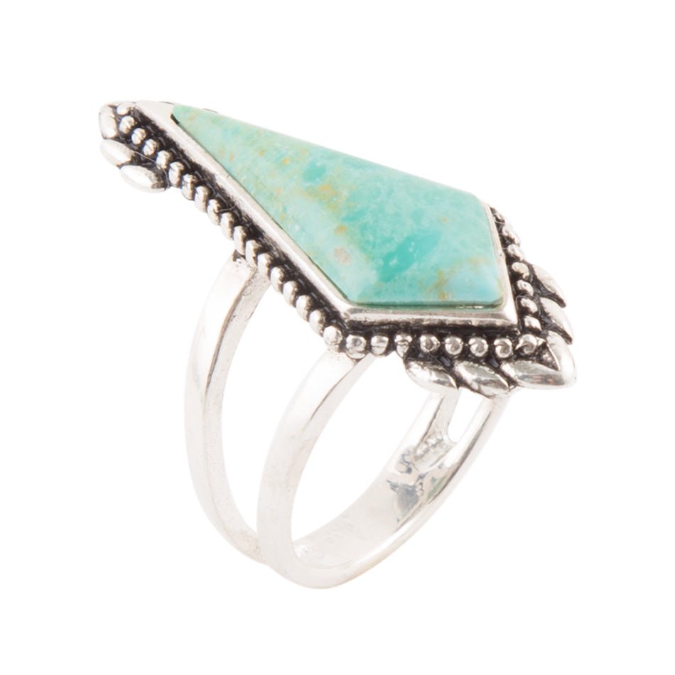 Anemone Blue Turquoise and Sterling Silver Statement Ring Barse Jewelry