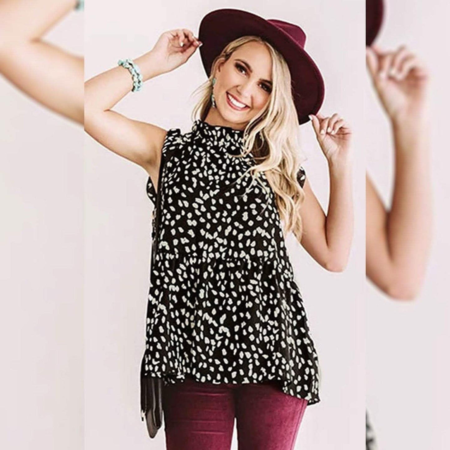 Angashion Women's Casual Floral Print Babydoll Blouse Tunic Tops DailySale