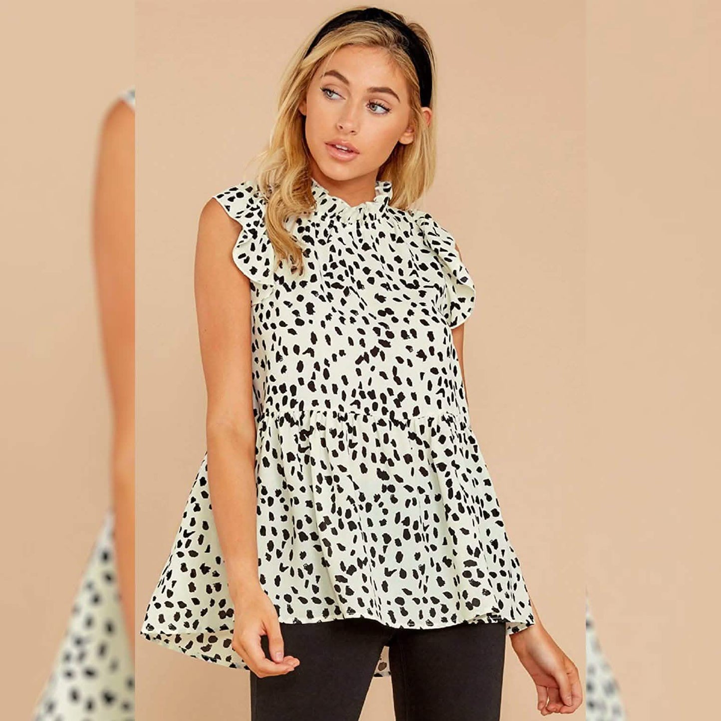 Angashion Women's Casual Floral Print Babydoll Blouse Tunic Tops DailySale