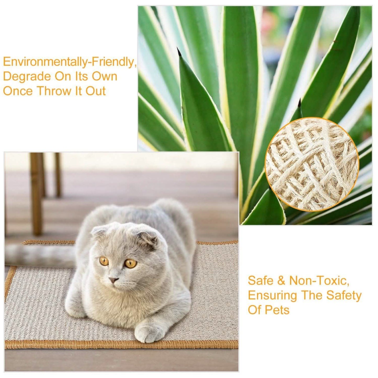 Anti-Slip Mat Horizontal Cat Floor Scratching Pad Rug DailySale