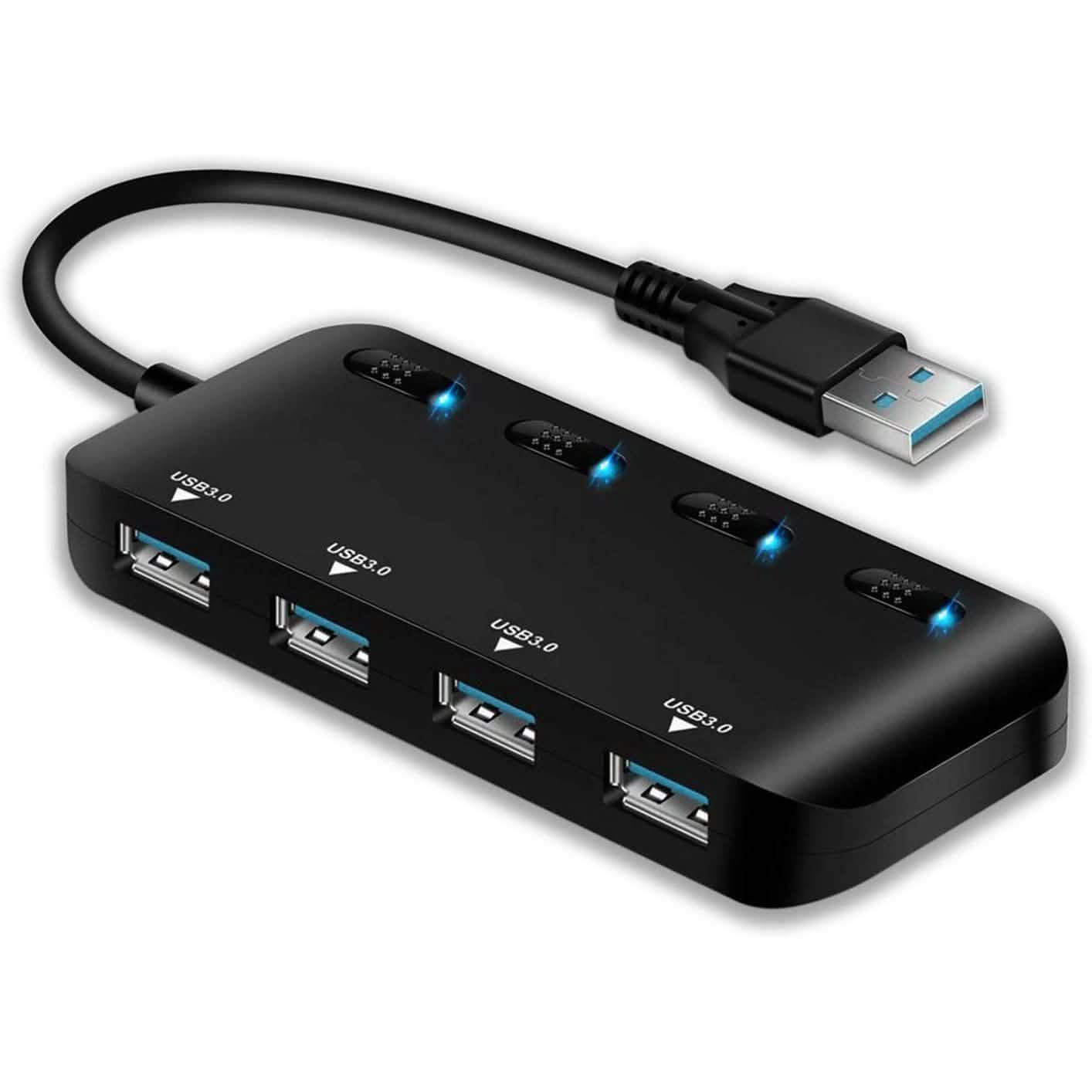 APANAGE 4-Port Powered USB 3.0 Hub Splitter DailySale