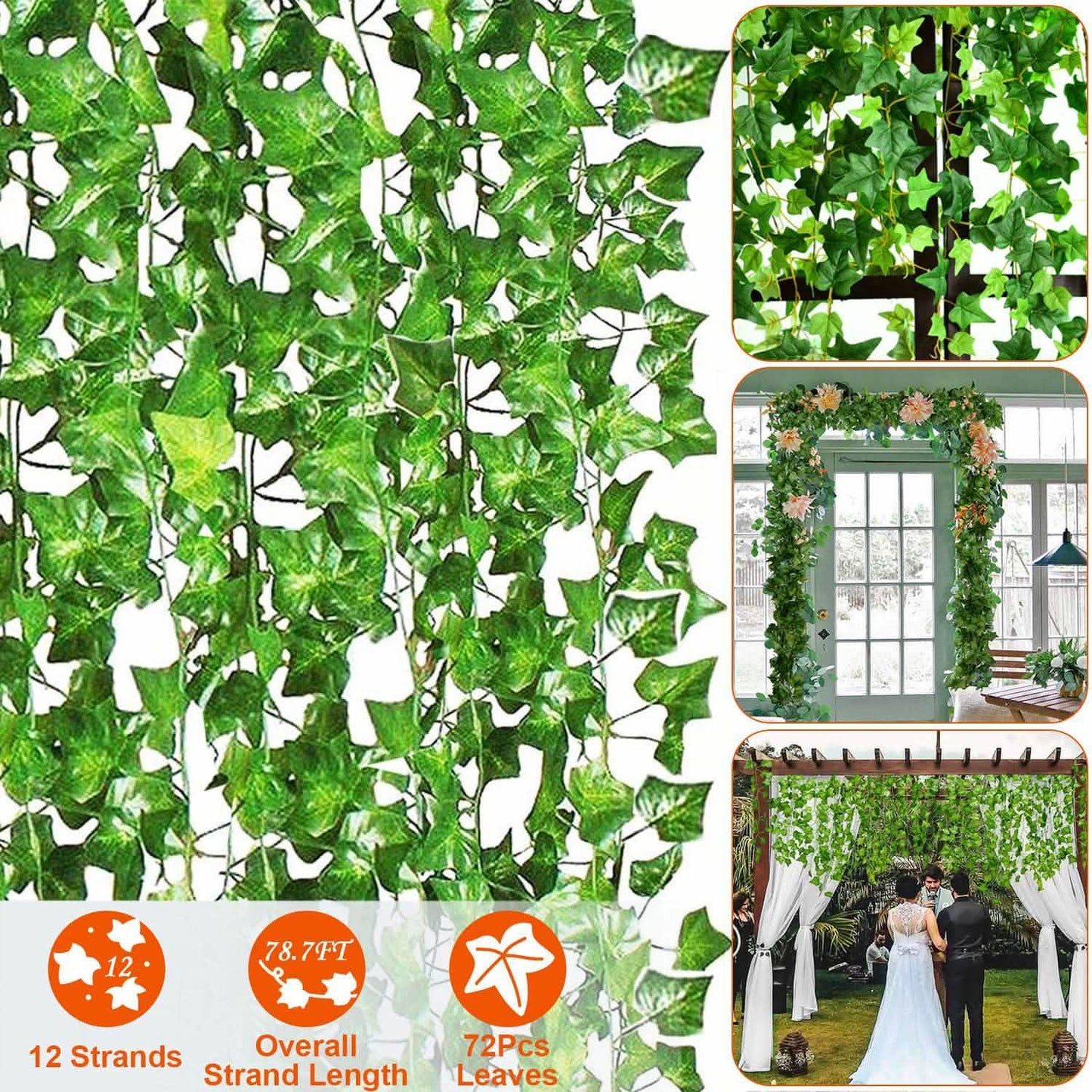 Artificial Ivy Leaves 78.7 Ft. DailySale