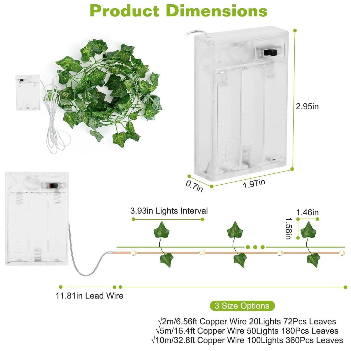 Artificial Ivy Leaves String Lights DailySale