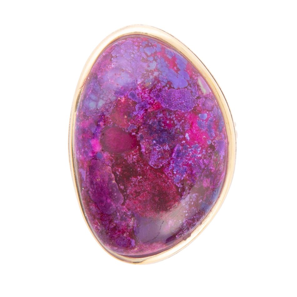 Aruba Purple Turquoise Golden Statement Ring Barse Jewelry