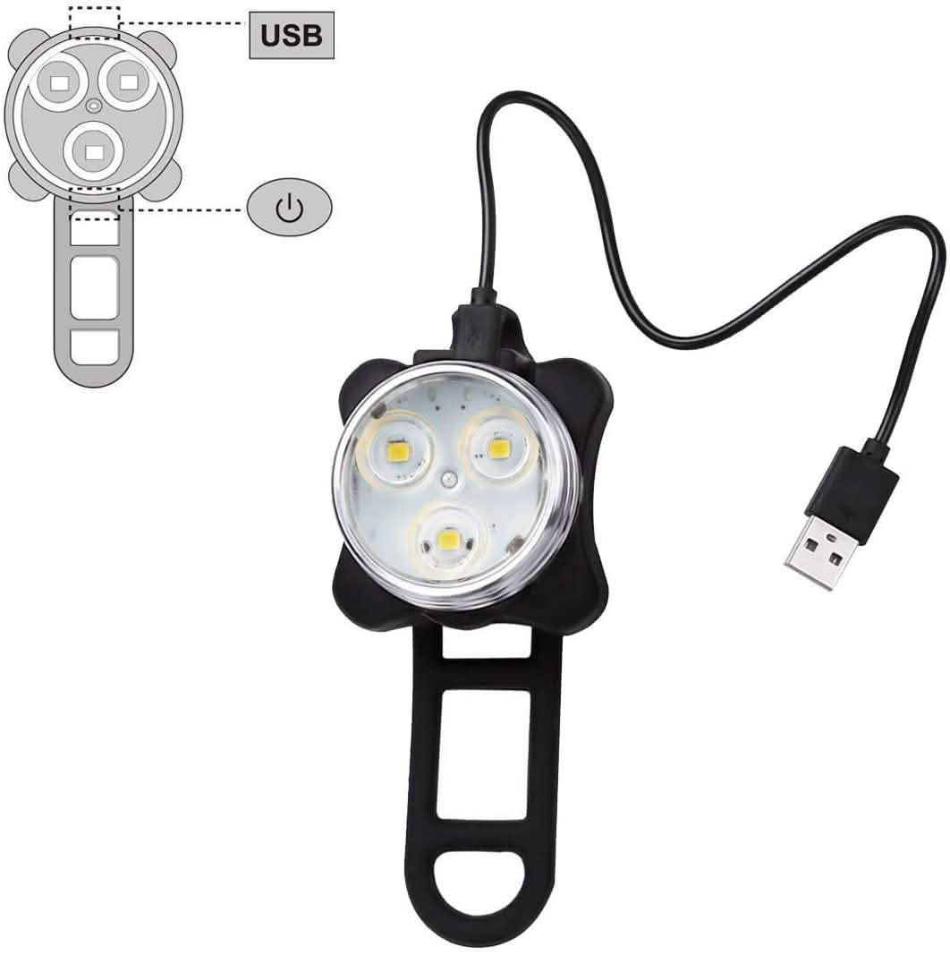 Ascher USB Rechargeable Bike Light Set DailySale