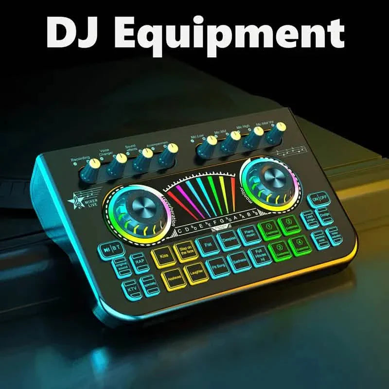 Audio Mixer, Live Sound Card And Audio Interface With DJ Mixer Effects And Voice Changer DailySale
