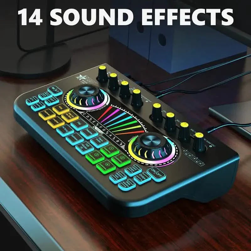 Audio Mixer, Live Sound Card And Audio Interface With DJ Mixer Effects And Voice Changer DailySale