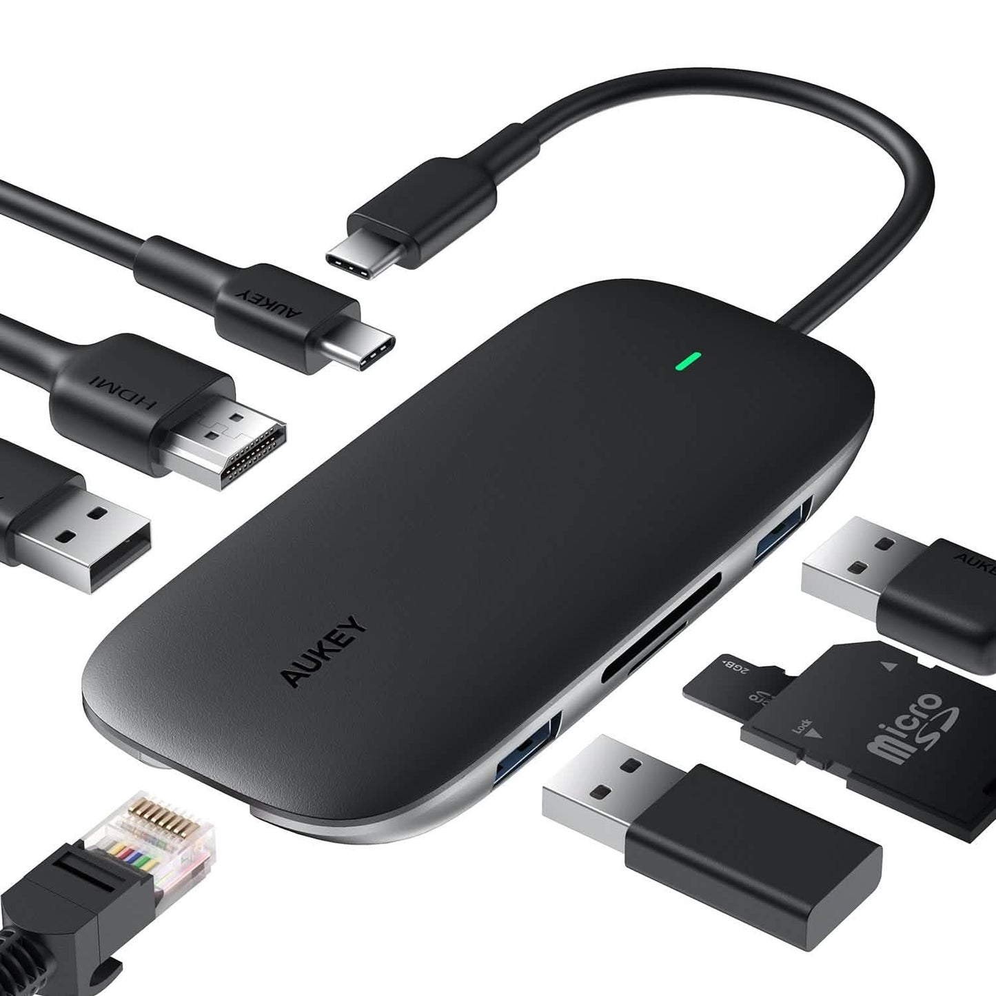 AUKEY CBC71 8 in 1 USB C Hub with Ethernet Port DailySale