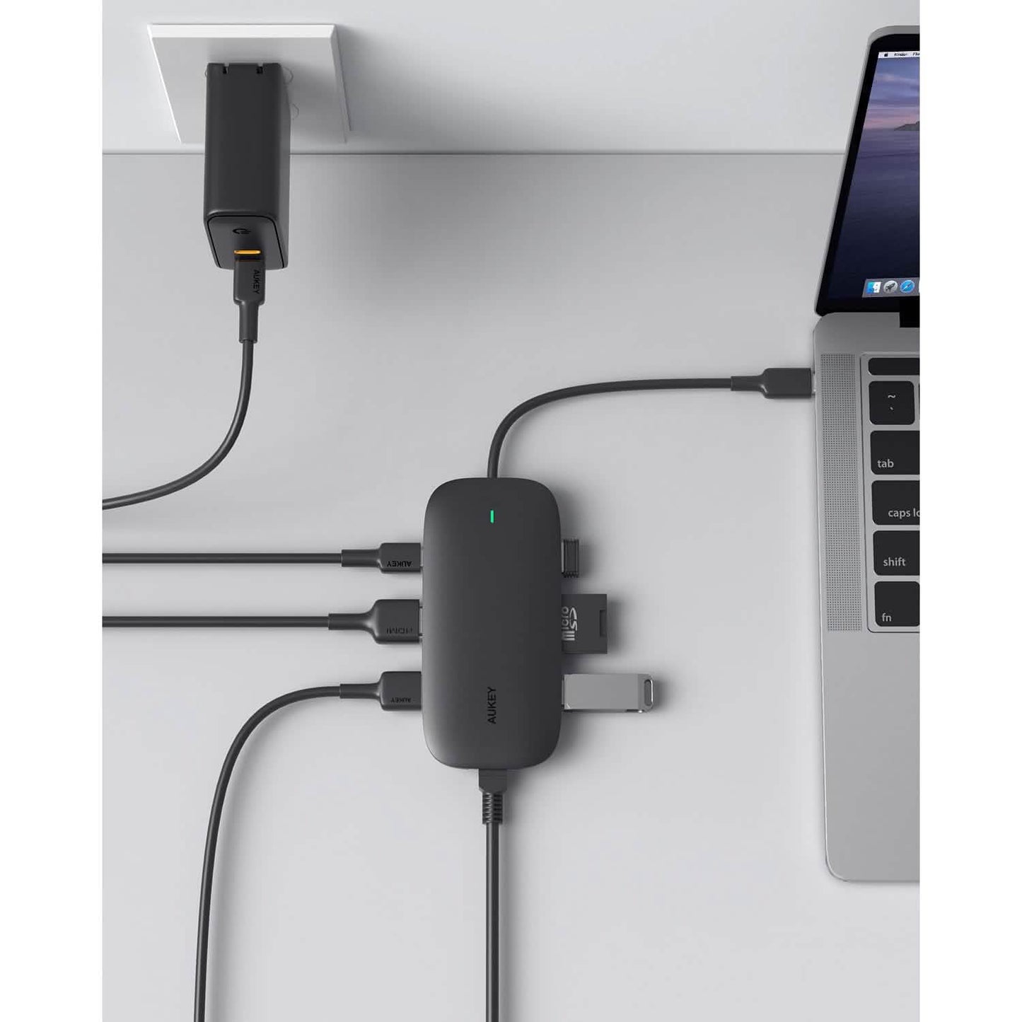 AUKEY CBC71 8 in 1 USB C Hub with Ethernet Port DailySale