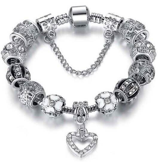 Austrian Crystal Heart Charm Bracelet DailySale