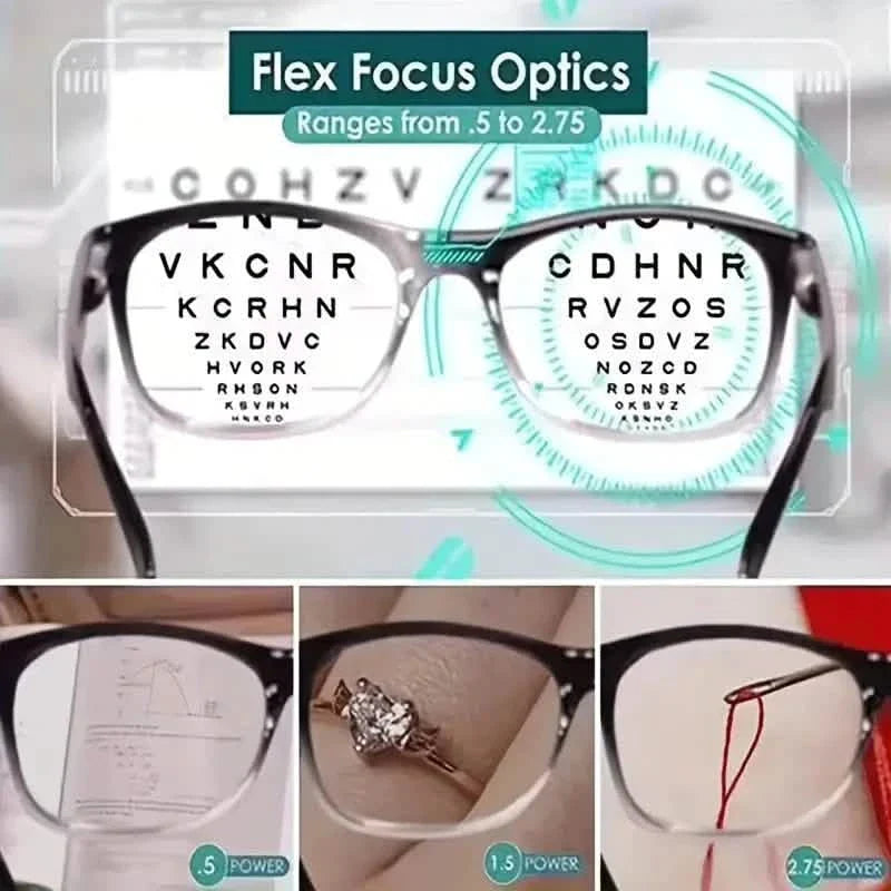 Auto Adjusting Multifocal Reading Glasses for Women and Men Bifocal Readers DailySale