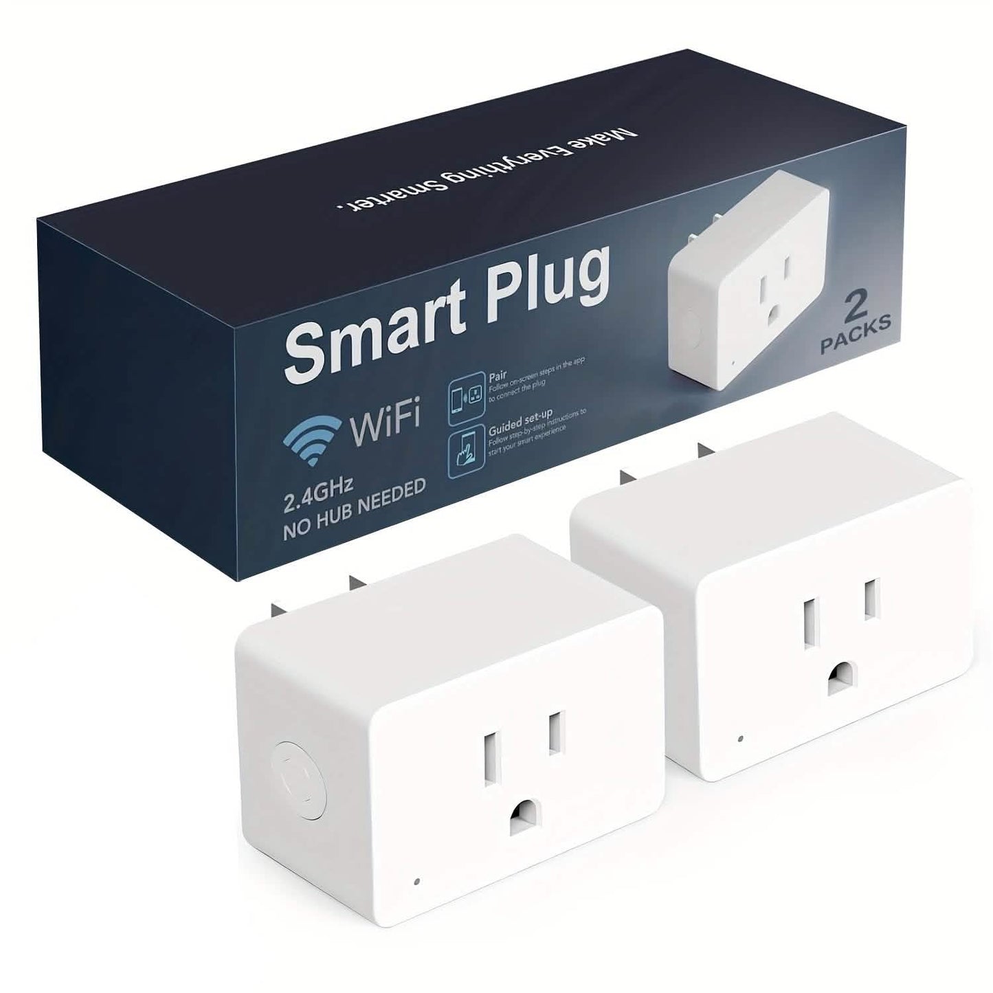 2-Pack: WiFi Smart Plug – 15A, Timer & App Control, Works with Alexa & Google Home DailySale