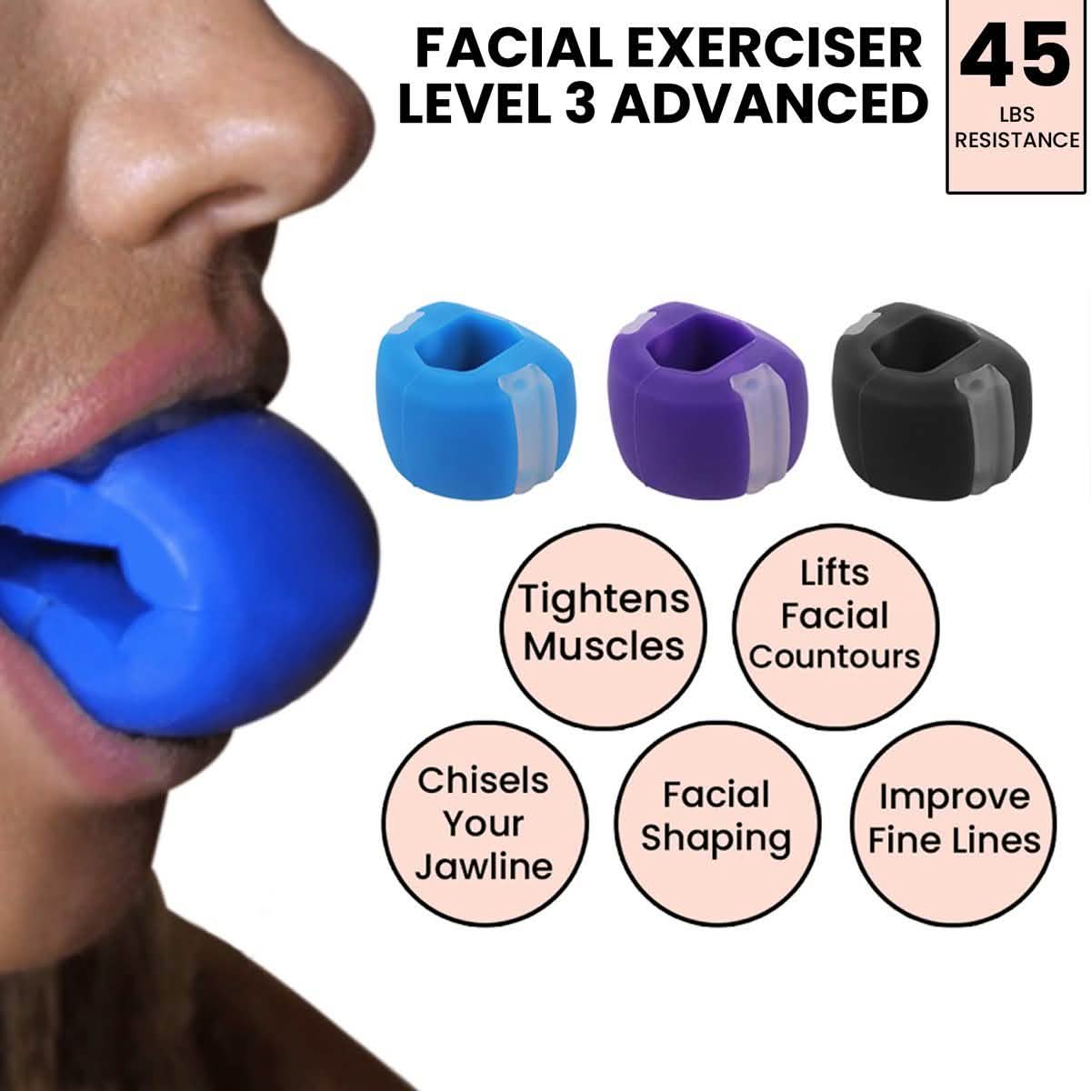 Ball Faced Jaw, Face And Neck Excercizer And Jawline Shaper Enhancer DailySale