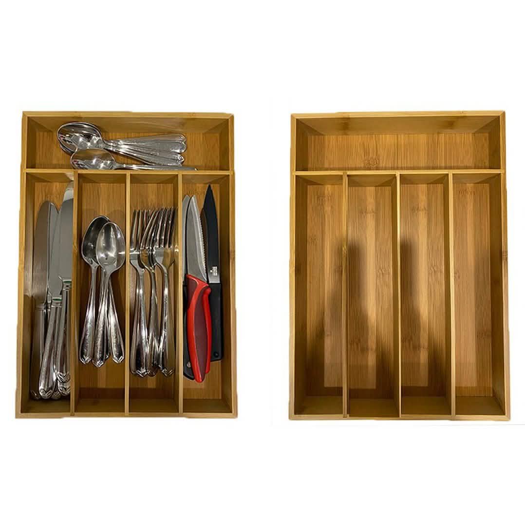 Bamboo Kitchen Drawer Organizer DailySale