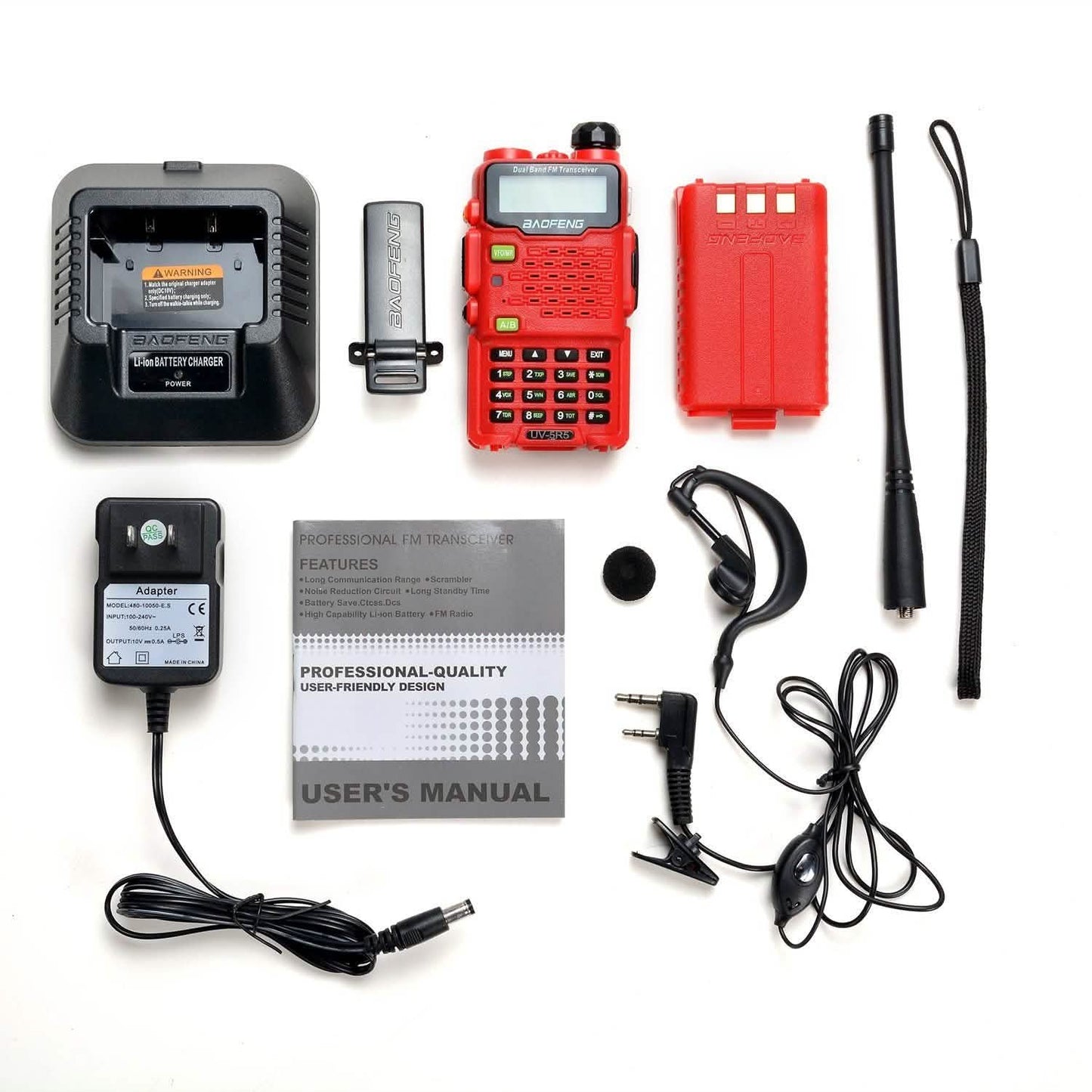 BAOFENG UV-5R5 Red Walkie Talkies DailySale