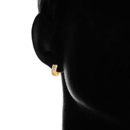 Barzel Double Encrusted Greek Key Hoop Earrings in Swarovski Crystal DailySale