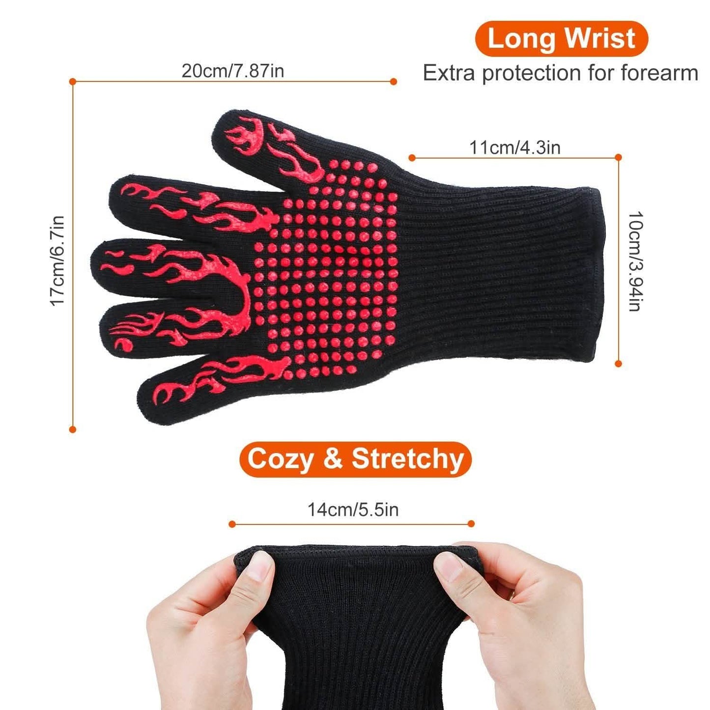 BBQ Gloves 1472°F Heat Resistant Grill Gloves Anti-slip DailySale