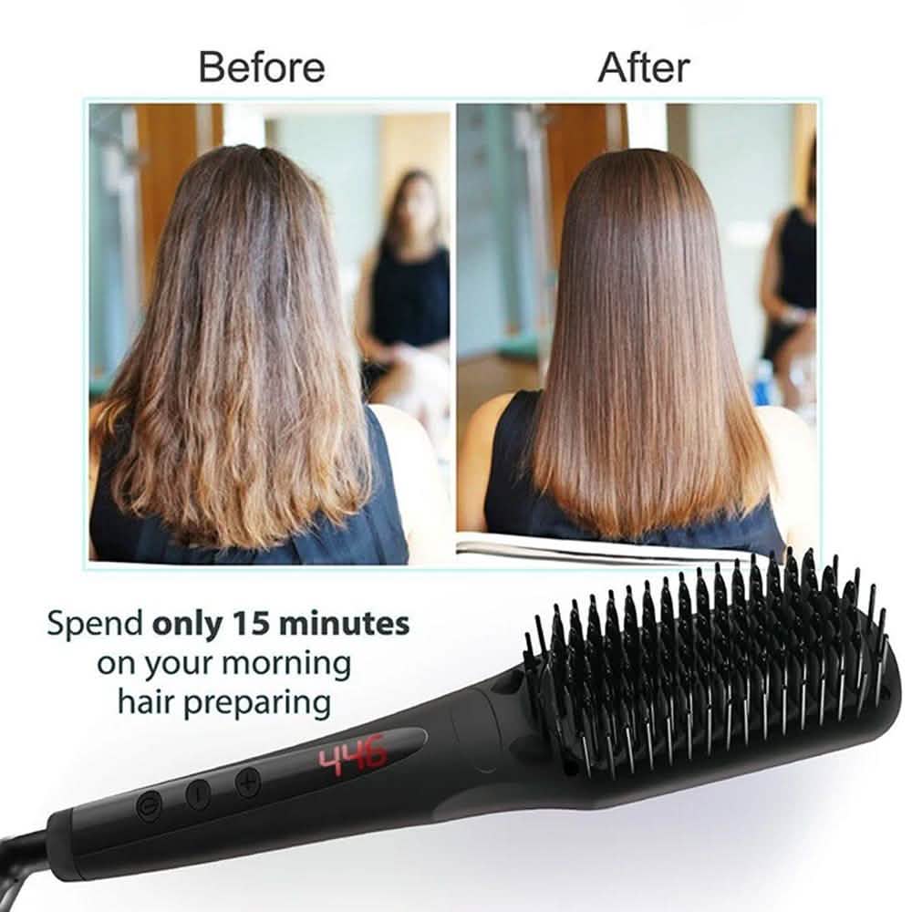 Beauty Experts Ceramic Ion Hair Straightening Brush DailySale
