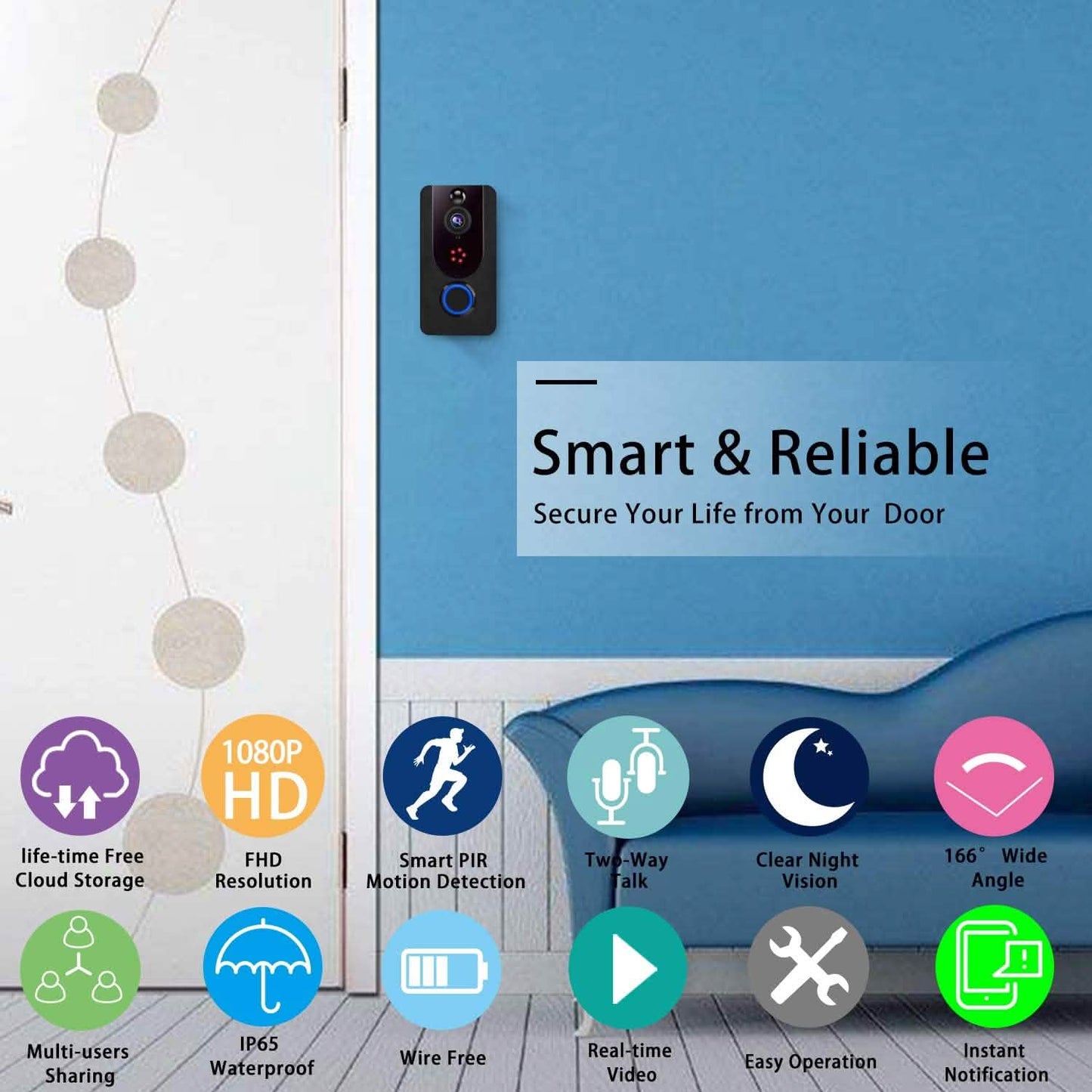 Bextgoo Wireless Doorbell Camera 1080P with Chime DailySale