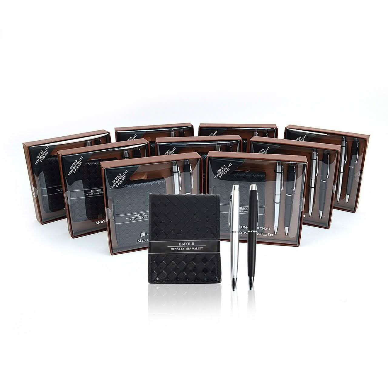 Bi-Fold Men's Leather Wallet and Pen Set with Touch Screen Stylus Tip DailySale