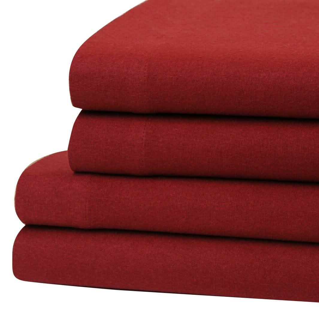 Bibb Home 100% Cotton Solid Flannel Deep Pocket Sheet Set DailySale