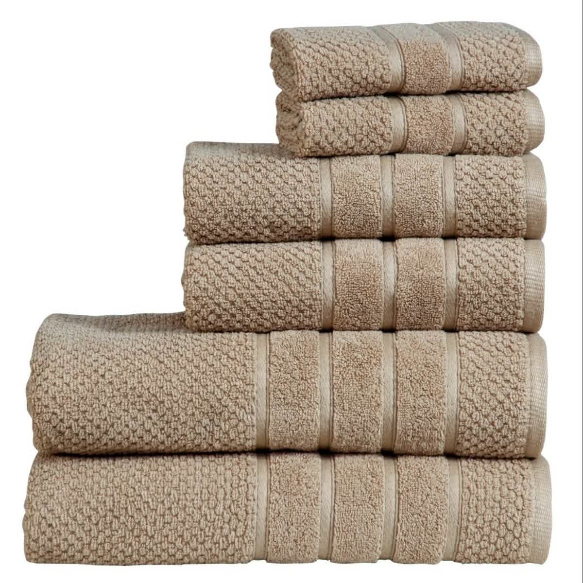 Bibb Home 6-Piece Egyptian Cotton Zero Twist Towel Set DailySale