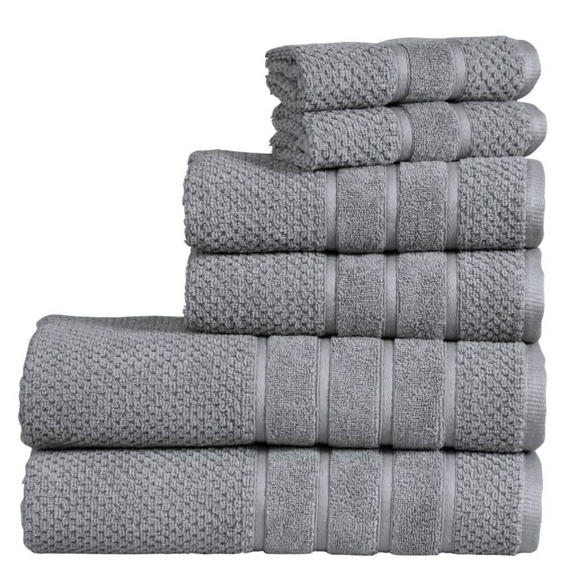 Bibb Home 6-Piece Egyptian Cotton Zero Twist Towel Set DailySale