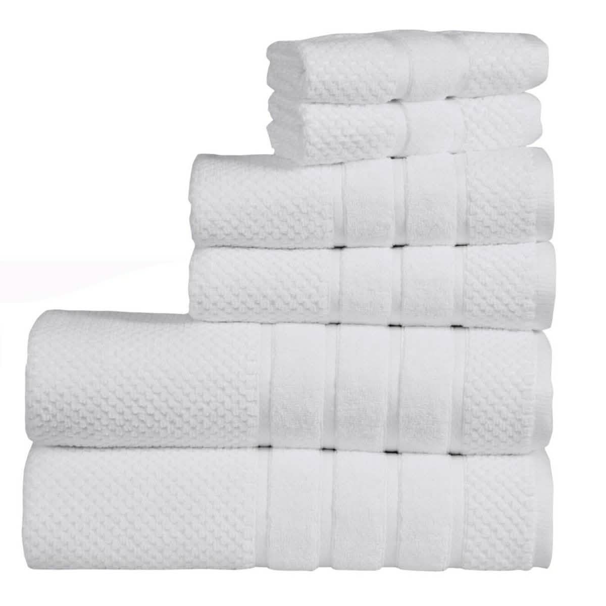 Bibb Home 6-Piece Egyptian Cotton Zero Twist Towel Set DailySale
