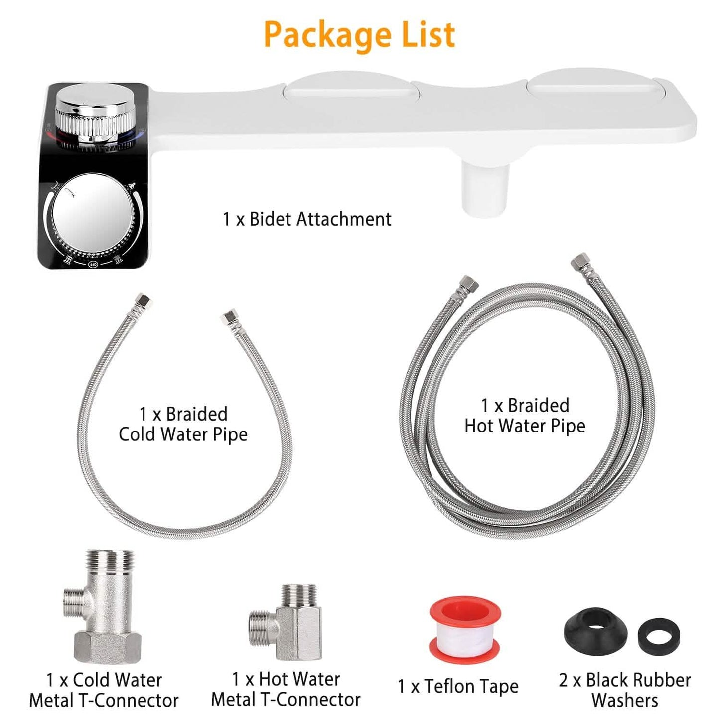 Bidet Attachment Non-Electric Fresh Water Sprayer with Self Cleaning Dual Nozzle DailySale