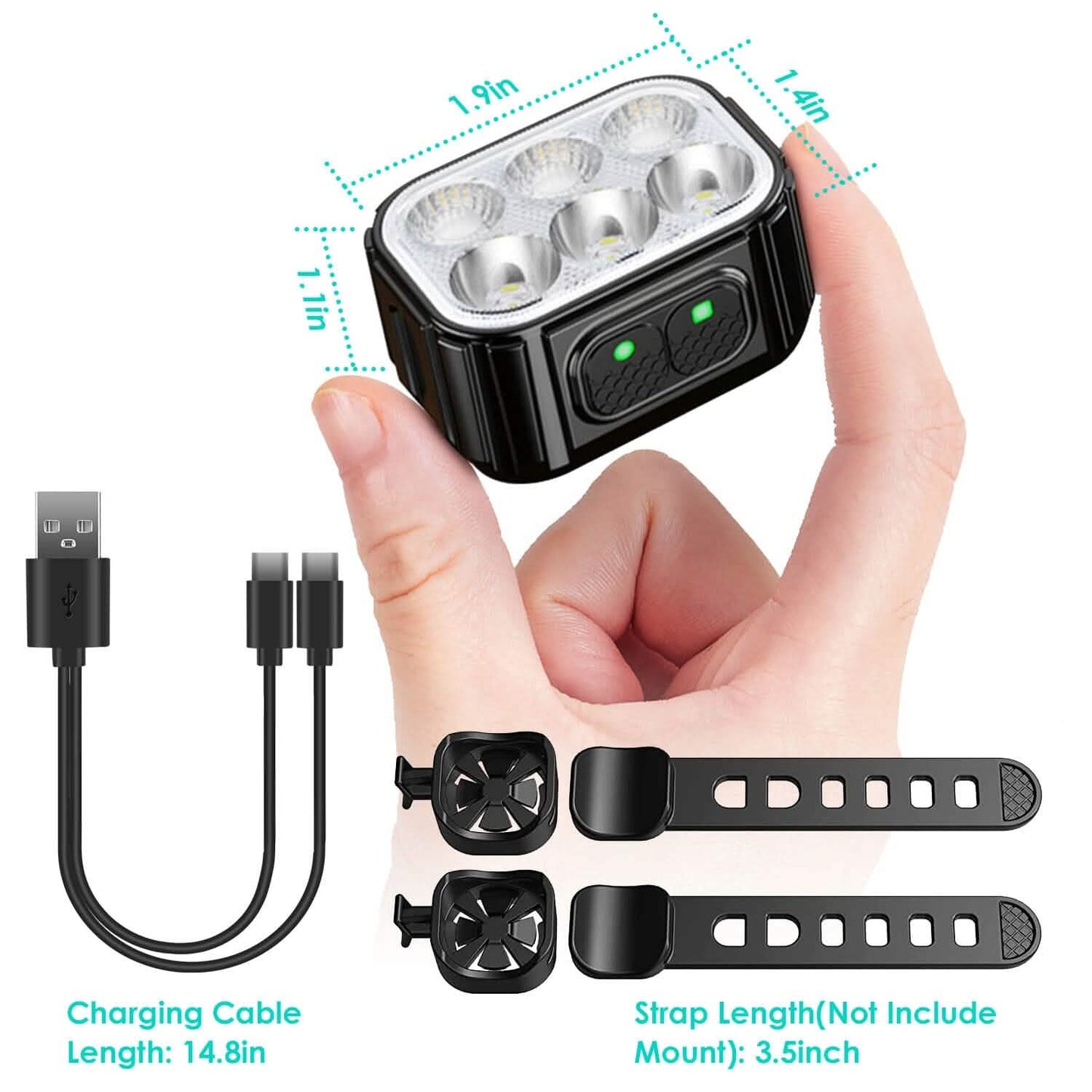 Bike Headlight TailLight IP65 Waterproof Anti-Drop Rechargeable Bicycle Light Set DailySale