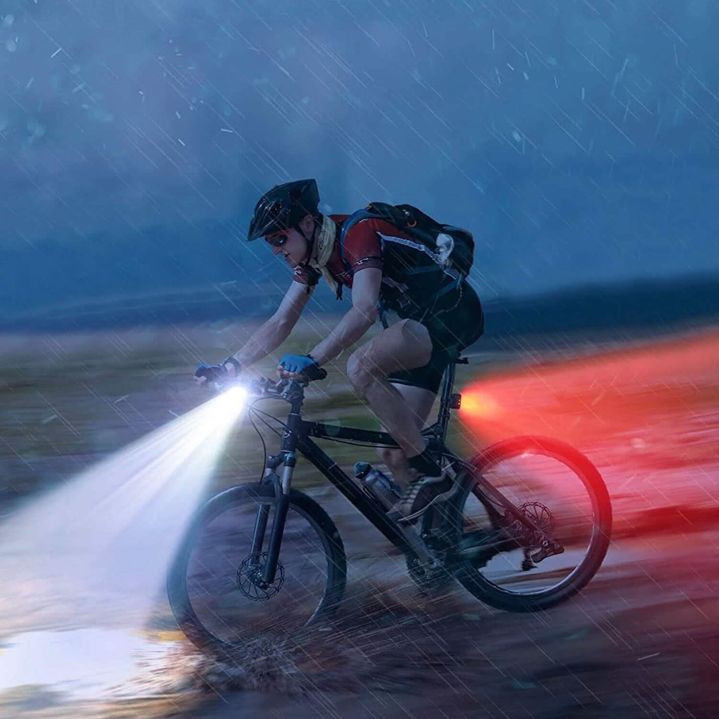 Bike Headlight TailLight IP65 Waterproof Anti-Drop Rechargeable Bicycle Light Set DailySale