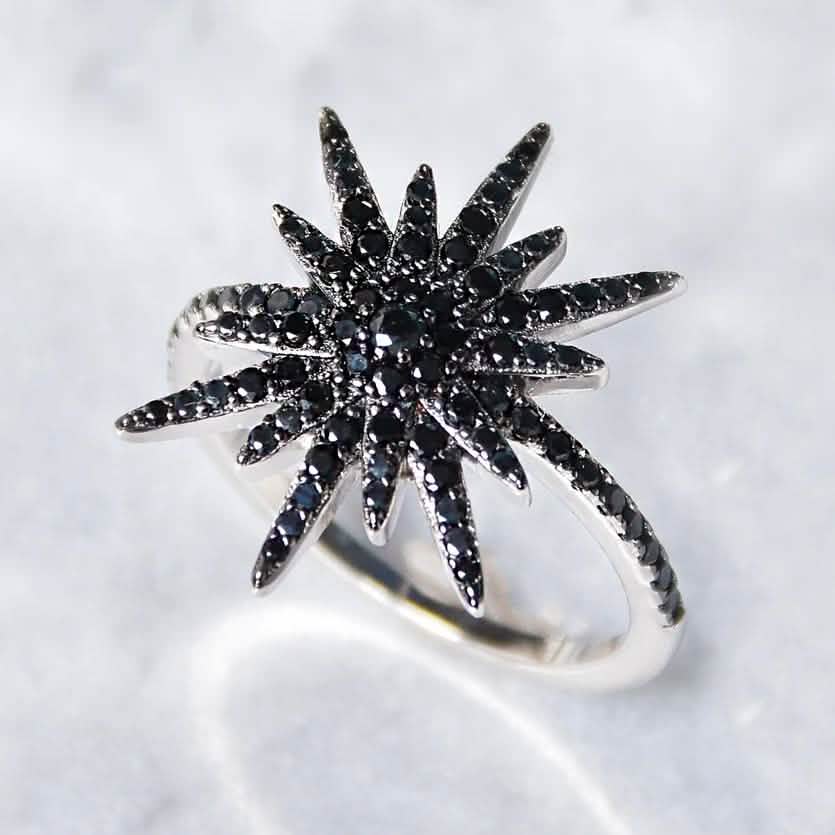 Black CZ Star Statement Ring - Assorted Sizes DailySale