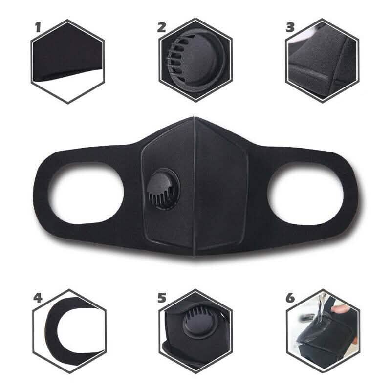 Black Face Mask with Filter DailySale