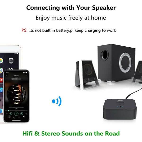 Black Wireless Bluetooth Receiver 5.0 aptX LL RCA NFC 3.5mm Jack Aux Audio Adapter DailySale