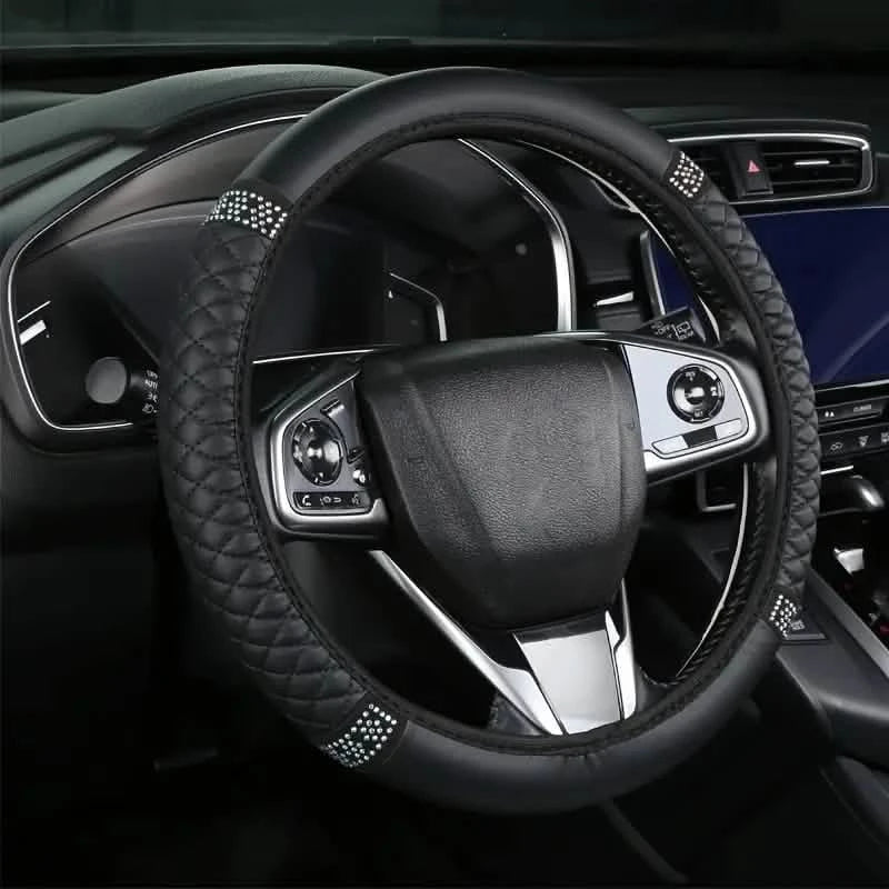 Bling Soft Faux Leather Car Steering Wheel Cover Non-Slip Heat And Cold Protector DailySale