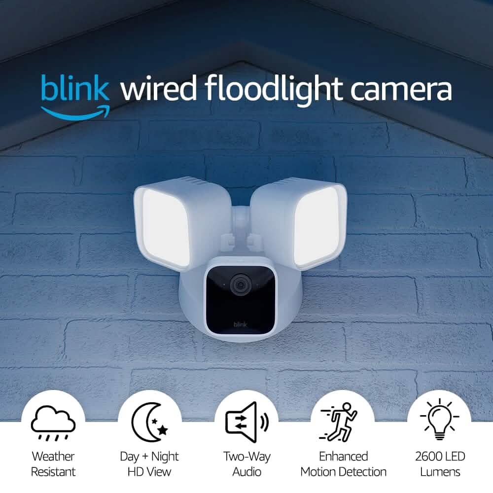 Blink Wired Floodlight 2600 Lumens Smart Security Camera (Refurbished) DailySale