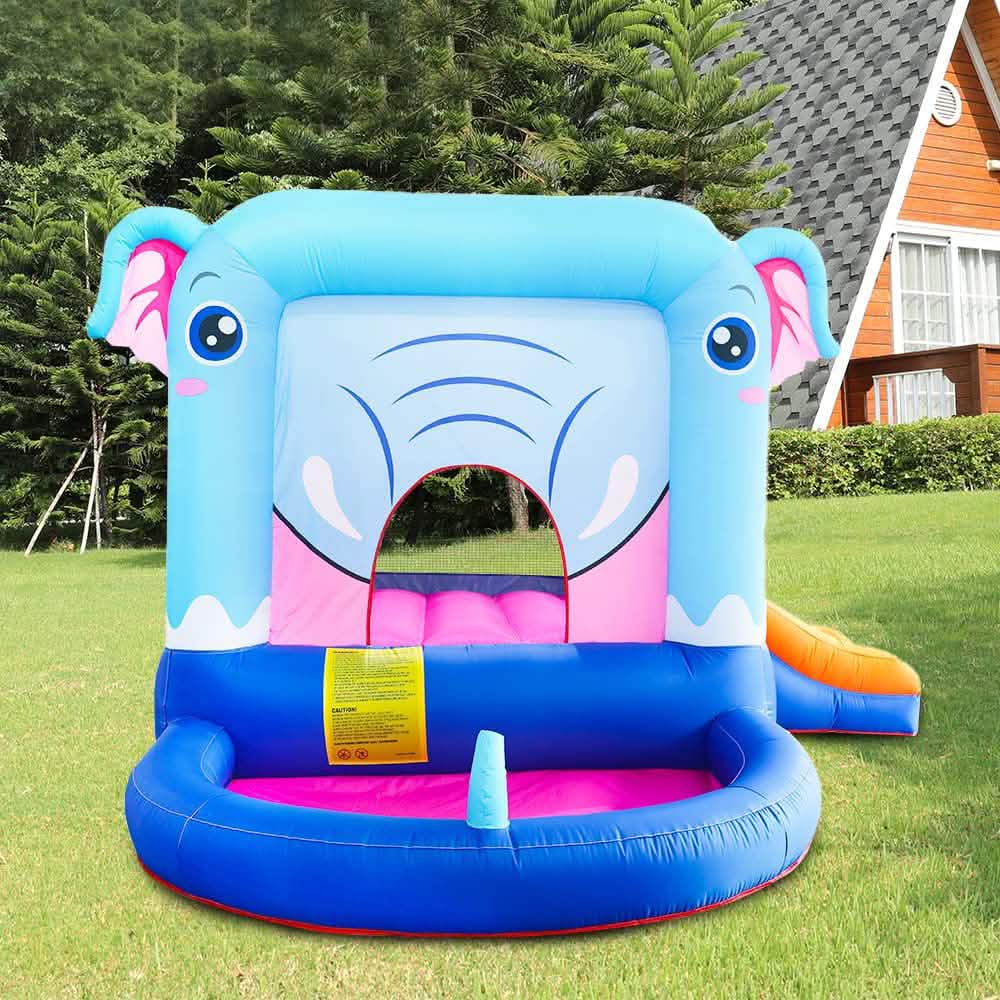 Blue Elephant Bouncy Castle House with 350W Blower DailySale