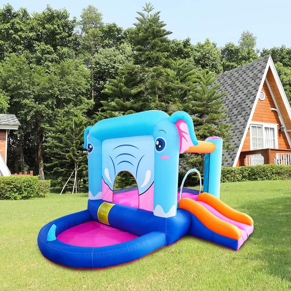 Blue Elephant Bouncy Castle House with 350W Blower DailySale