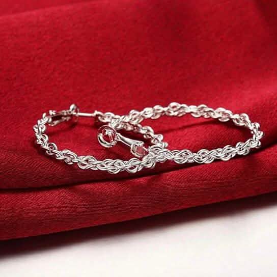Braided Hoop Earrings In 18KT White Gold DailySale
