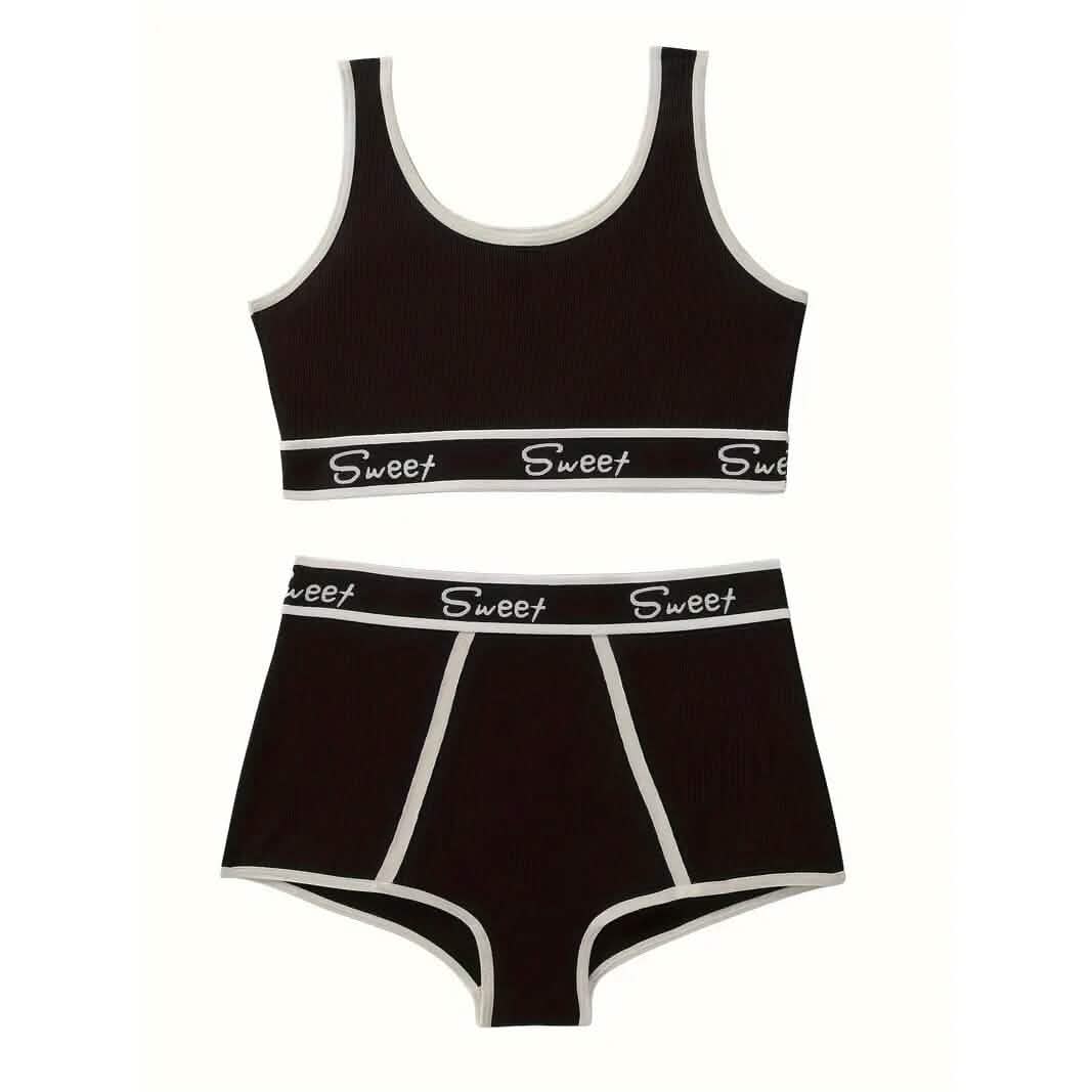 Breathable Solid Sports Push Up Bra and Panties Lingerie Set DailySale