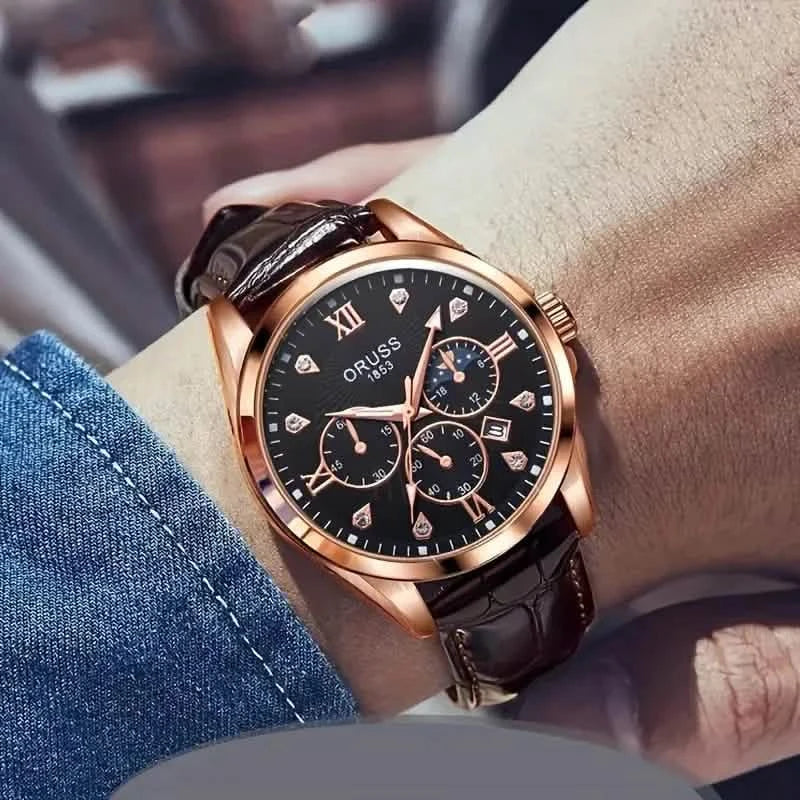 Brown Leather Fashion Quartz Wrist Watch DailySale