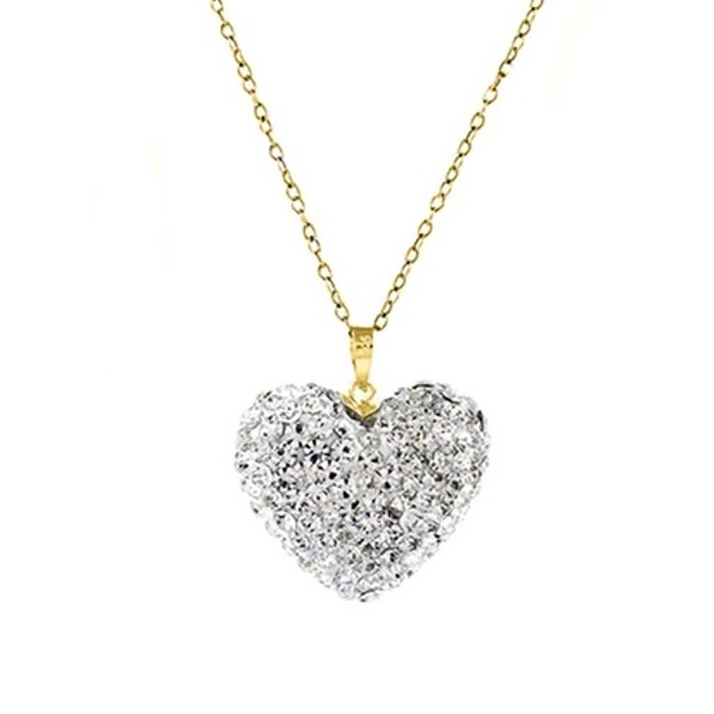 Bubble Heart Pendant in Solid Sterling Silver Made with Swarovski Elements DailySale