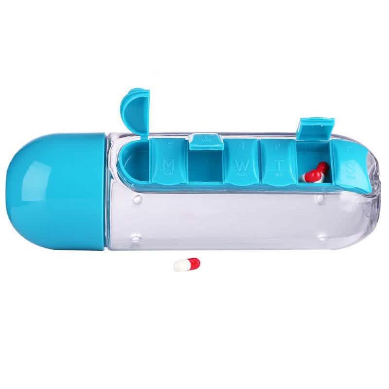 Built-in Pill Organizer 600ml Water Bottle DailySale