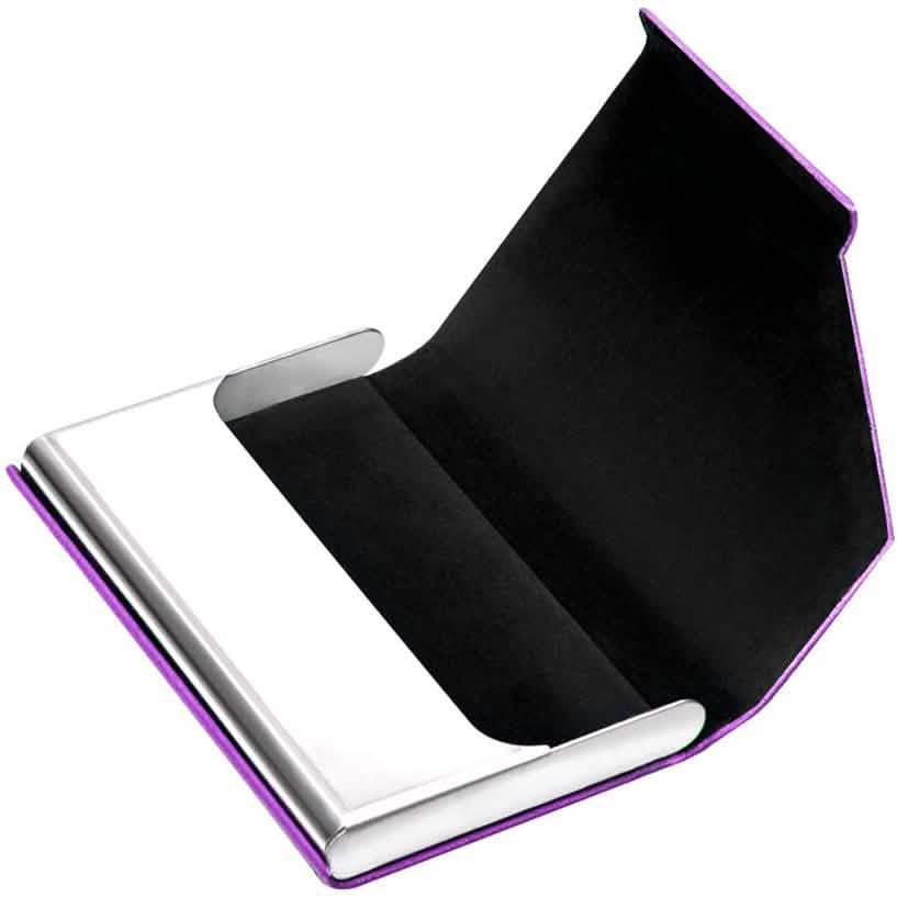 Business Name Card Holder Luxury PU Leather and Stainless Steel Multi Card Case DailySale