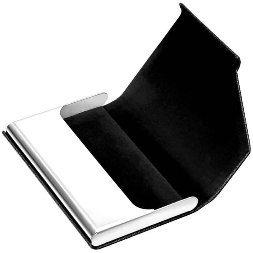 Business Name Card Holder Luxury PU Leather and Stainless Steel Multi Card Case DailySale
