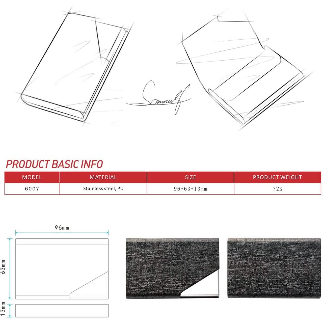 Business Name Card Holder Luxury PU Leather and Stainless Steel Multi Card Case DailySale