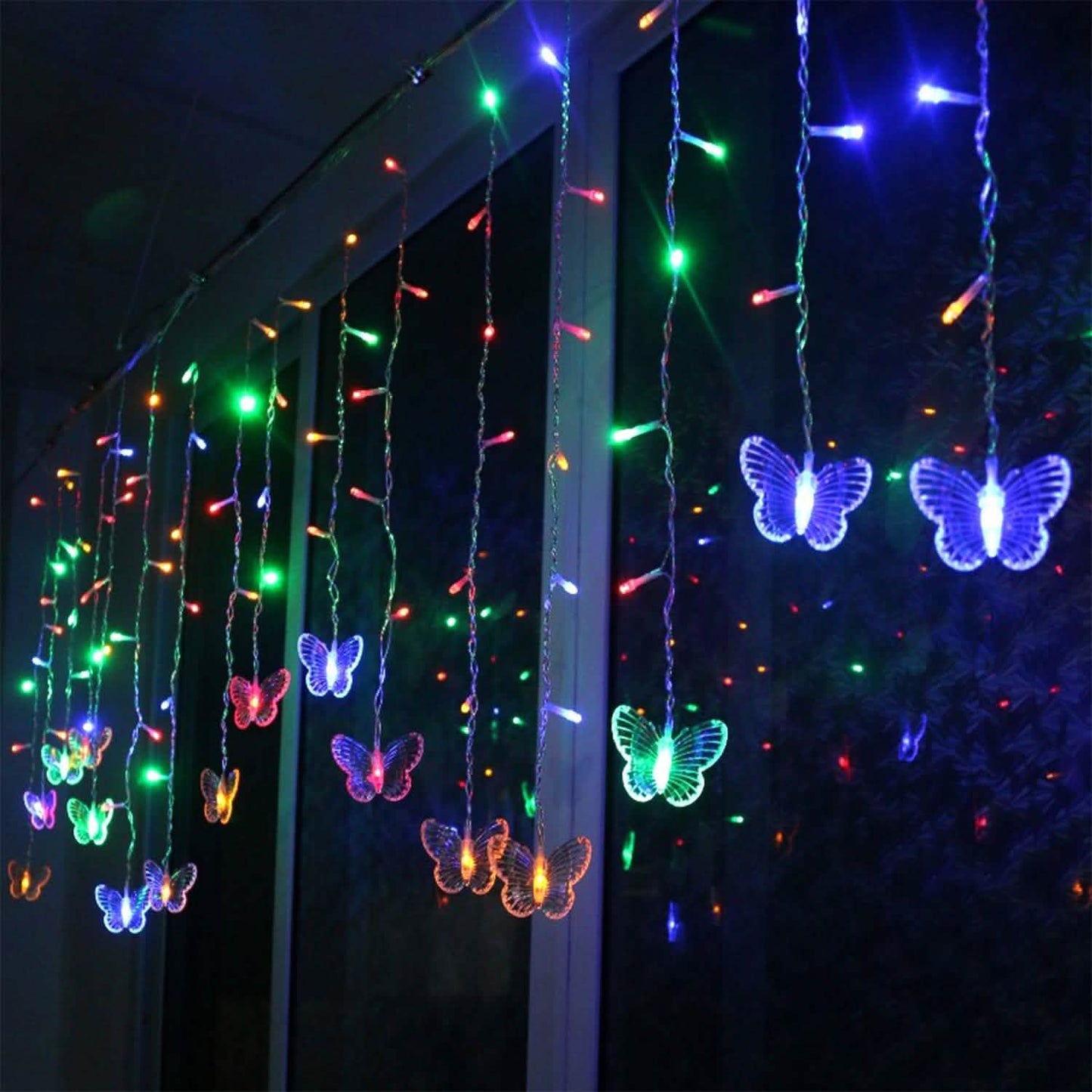 Butterfly Curtain String Lights USB Powered with 8 Modes 96 LED Remote Control DailySale