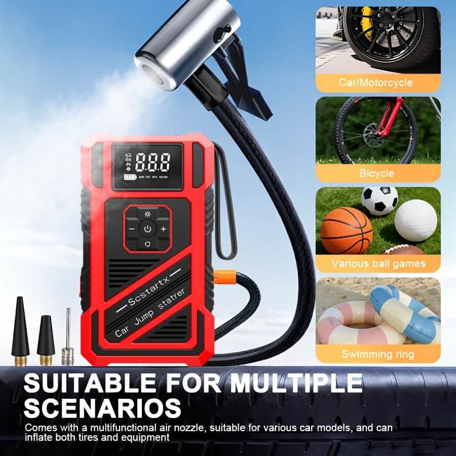 3000A 21V Car Jump Starter & 150PSI Tire Inflator 2-in-1 Portable Compressor DailySale