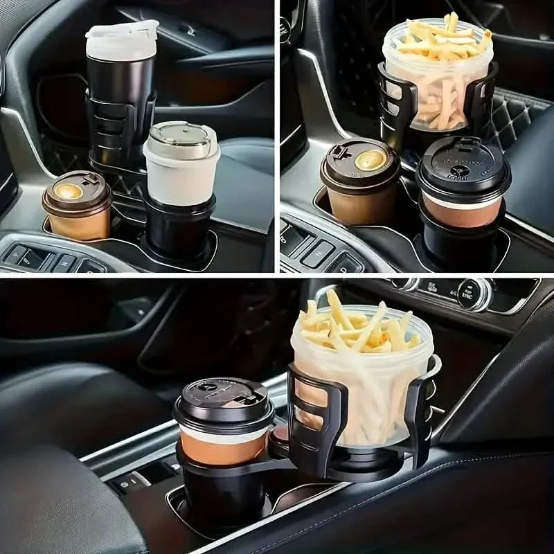 Car Adapter Adjustable Multifunctional Dual Cup Holder With Phone Holder Aromatherapy Organizer DailySale